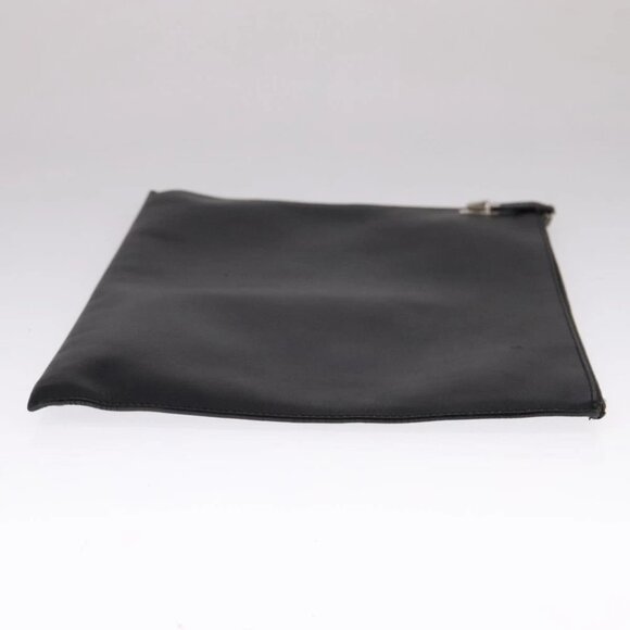 PRADA Clutch Bag Leather Black Auth 93630 - Picture 5 of 15